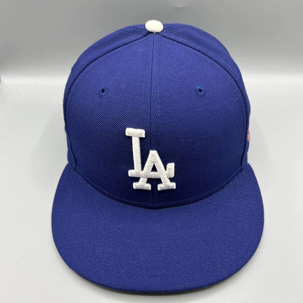 Los Angeles LA Dodgers MLB Hat Men 7 3/8 Blue 59Fifty New Era Fitted Cap Wool